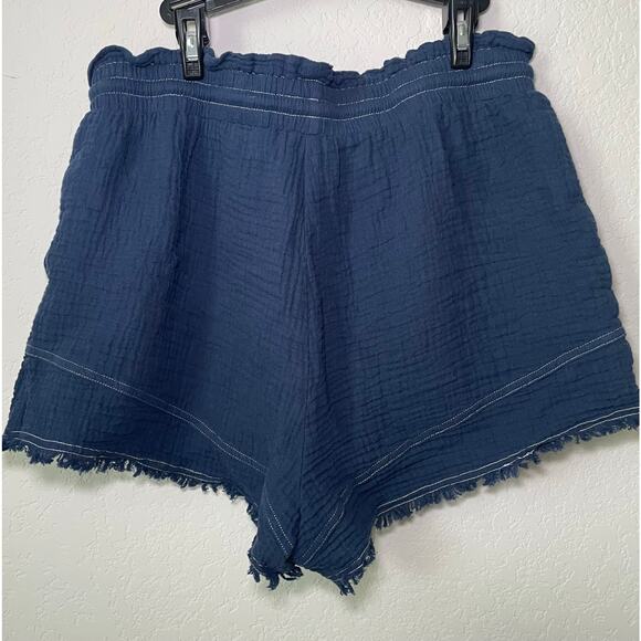 Sage The Label Breezy Lane Women's Drawstring Short Navy Blue Size Medium - Picture 4 of 5